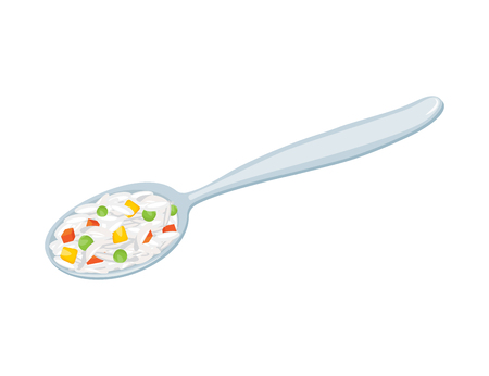 Rice with Vegetablesのイラスト素材