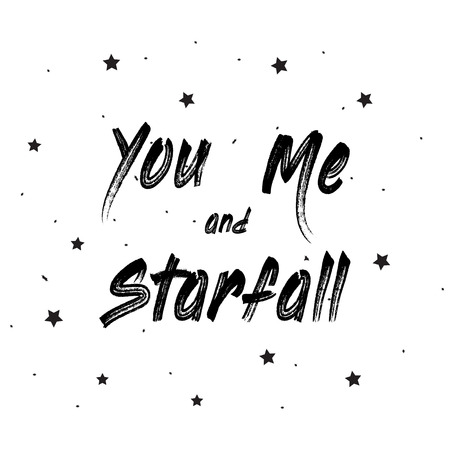 You and Me and Starfall Lettering Cardのイラスト素材