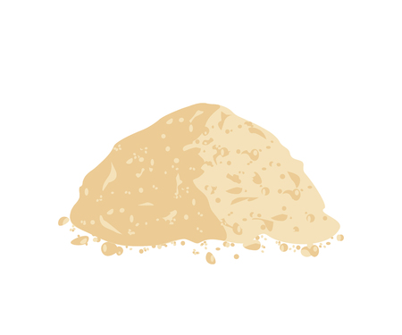 Ground soy powder isolated on a white background. Soy flour. Vector illustration flat designのイラスト素材