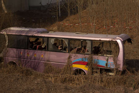 Damaged busのeditorial素材