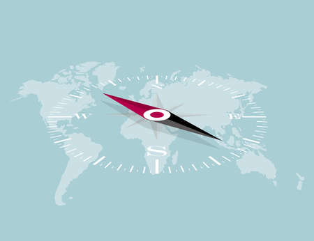 Navigation concept design,The pointer points to the southeast and northwest.のイラスト素材