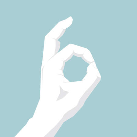 Vector drawn gesture symbol,ok gesture designのイラスト素材