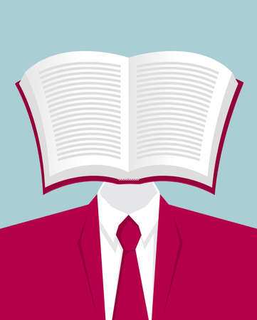 Surreal concept design,   book forms a human head.のイラスト素材