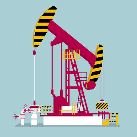 Vector drawn working oil pumpのイラスト素材