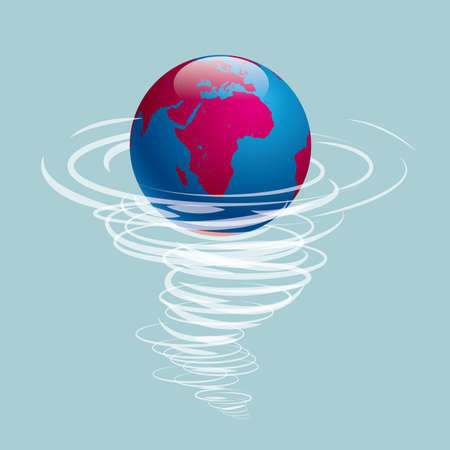 Tornado hits earthのイラスト素材