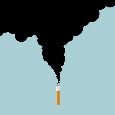 Surreal concept design, Cigarette butts forming a factory chimney.のイラスト素材