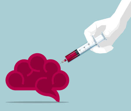 Medical and health concept design,Inject drugs into the brain.のイラスト素材