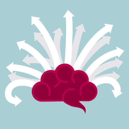 Brainstorming concept, brain thoughts.のイラスト素材