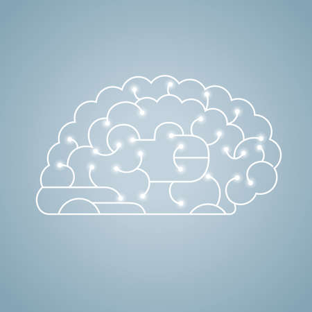 drawn brain graphicのイラスト素材