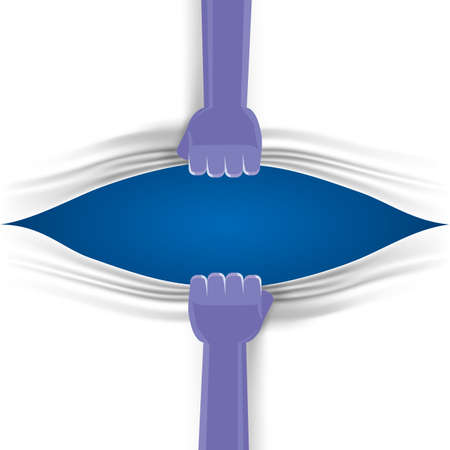 Hand tearing paperのイラスト素材