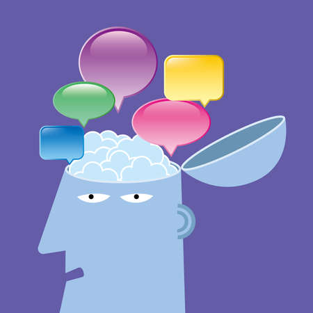 Artificial intelligence concept design, communication ideasのイラスト素材