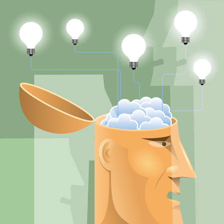Artificial intelligence concept design, brainstorming.のイラスト素材
