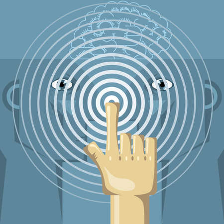 Artificial intelligence concept design, Finger touch concept.のイラスト素材