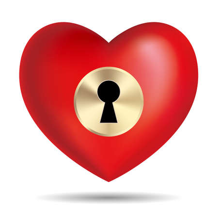 Lock the heart symbol.Isolated on white background.のイラスト素材