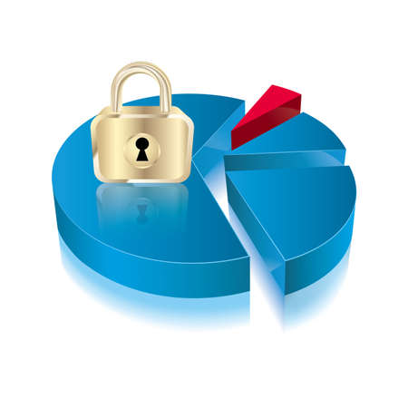 Encrypted pie chart statistics.Isolated on white background.のイラスト素材