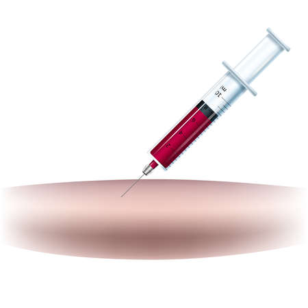 Medical concept design, injecting drugs to the body, isolated on white background.のイラスト素材