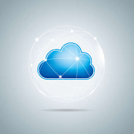 Cloud computing and networking design concept, Data sharing concept design.のイラスト素材