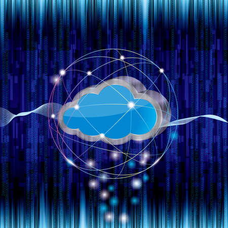 Cloud computing and networking design concept, Data sharing concept design.のイラスト素材