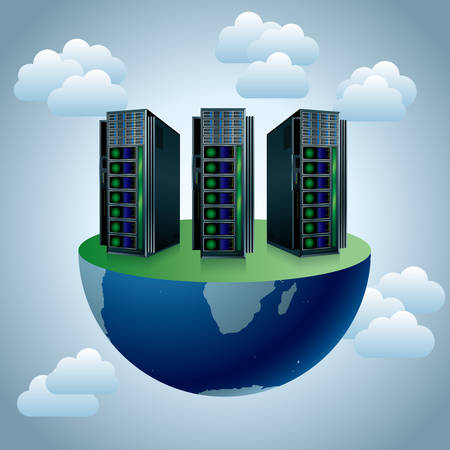 drawn web server, Placed in the southern hemisphere.のイラスト素材