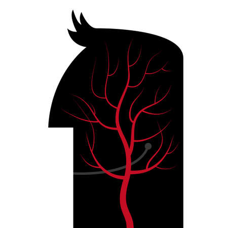 Tree in the brain. Isolated over white background.