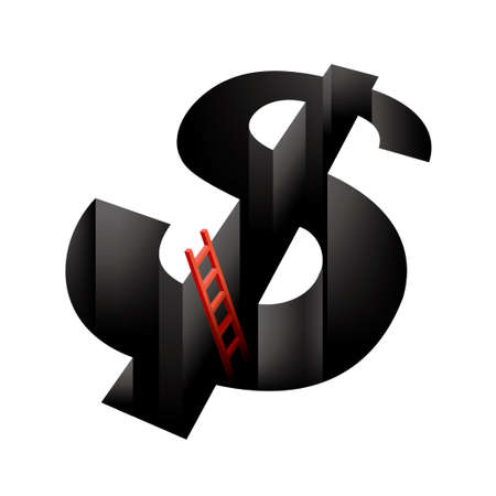 Financial crisis concept design, background is white.のイラスト素材