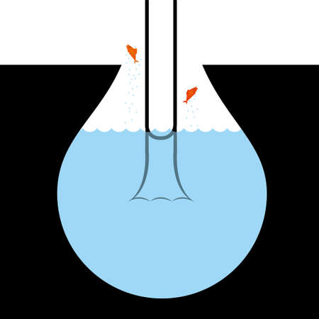 Big idea concept design, fish and bulb combination.のイラスト素材