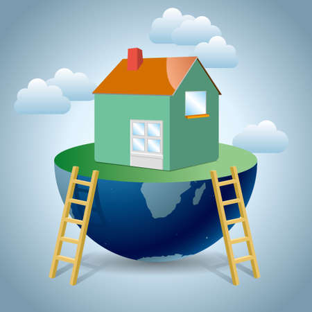 Real estate concept design, detached villa in the southern hemisphere.のイラスト素材