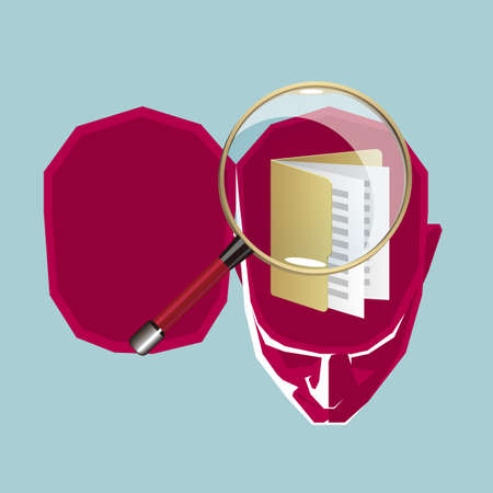 Artificial intelligence concept design. The background is blue.のイラスト素材