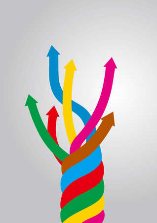 Intertwined arrow symbols, The background is white.のイラスト素材