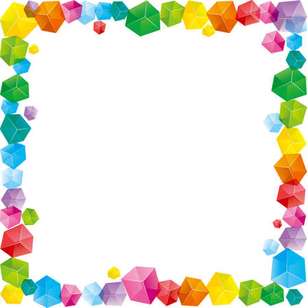 Colorful cubes on white backgroundのイラスト素材