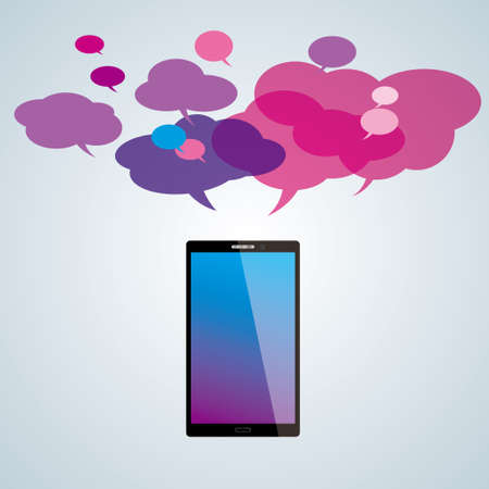 Vector drawn mobile phone. Cloud computing concept.のイラスト素材