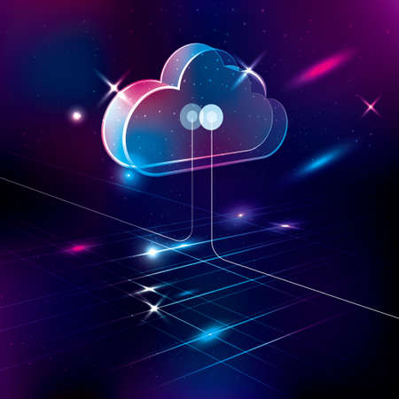 Technology background, cloud computing concept design, network server.のイラスト素材