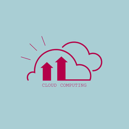 Cloud computing concept design. Isolated on blue background.のイラスト素材