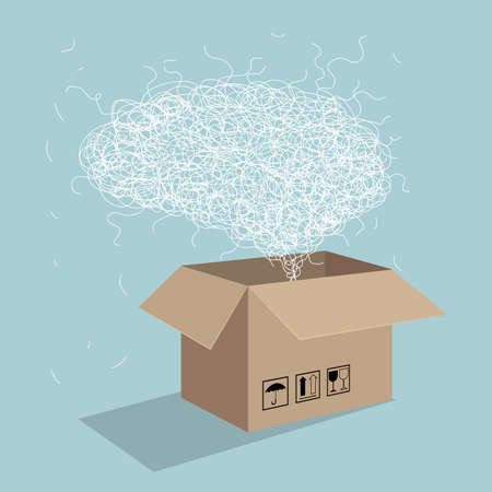 The wisdom in the box. Isolated on blue background.のイラスト素材