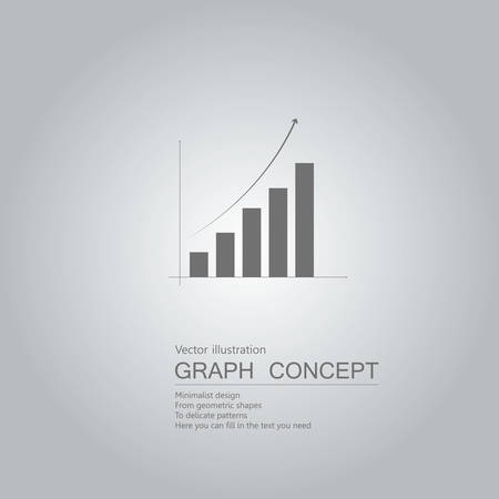 Vector drawn bar chart. The background is a gray gradient.のイラスト素材