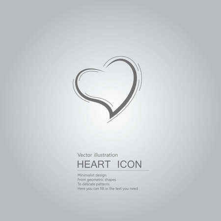 Vector drawn heart symbol. The background is a gray gradient.のイラスト素材