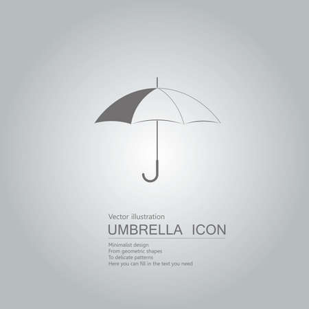 Umbrella icon on gray gradient background.のイラスト素材