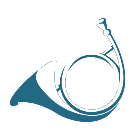 French horn on white background.のイラスト素材