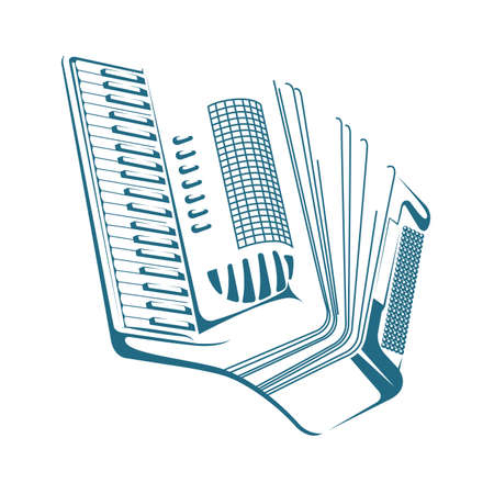 Accordion on white background.のイラスト素材