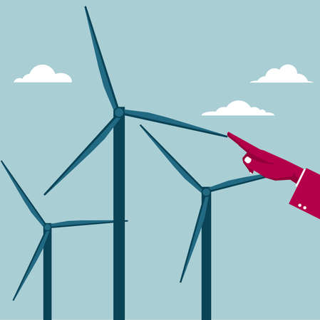 New energy concept design. Isolated on blue background.のイラスト素材