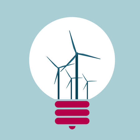 New energy concept design. Isolated on blue background.