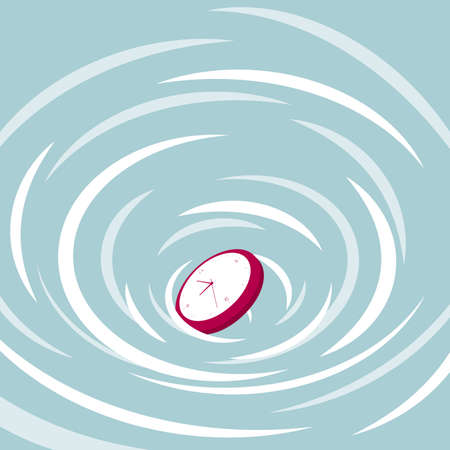 Time concept design. Isolated on blue background.のイラスト素材