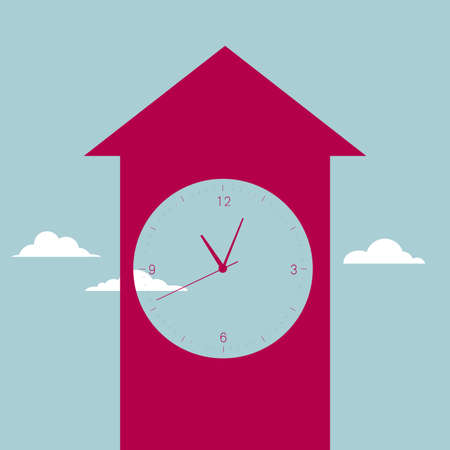 Time concept design. Isolated on blue background.
