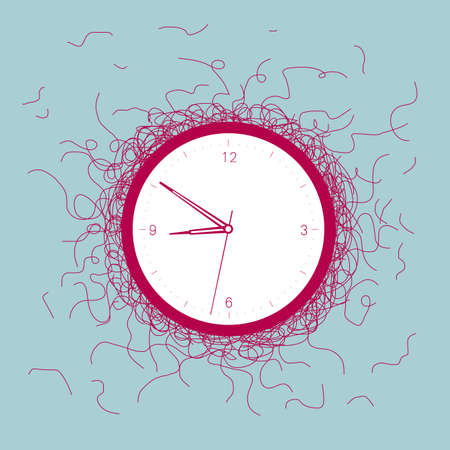 Time concept design. Isolated on blue background.のイラスト素材