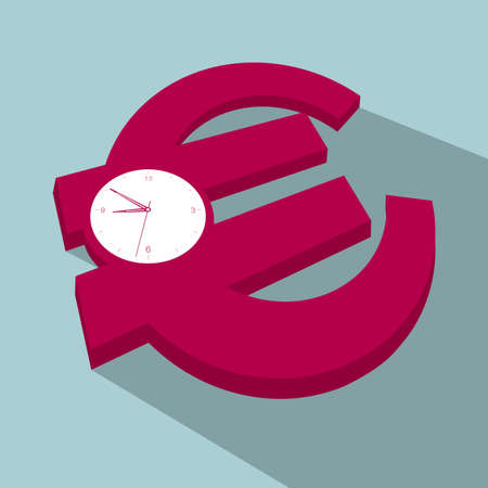 Time is money. Isolated on blue background.のイラスト素材