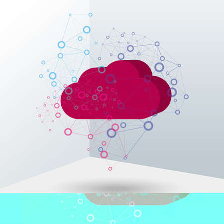 Cloud computing icon design. Isolated on blue background.