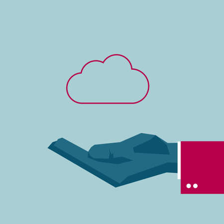 Cloud computing icon design. Isolated on blue background.