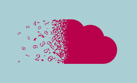 Cloud computing icon design. Isolated on blue background.
