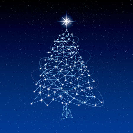 Christmas design elements. The background is blue.のイラスト素材