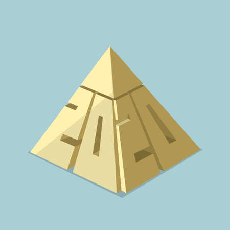 New Year 2020 symbol design. Isolated on blue background.のイラスト素材
